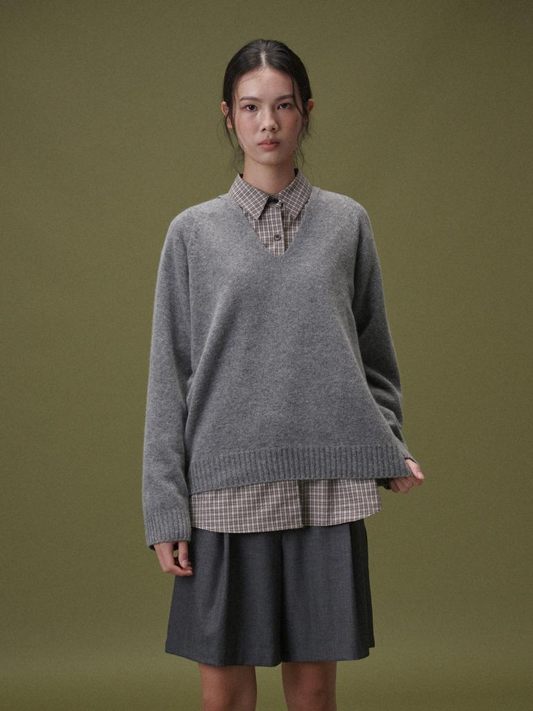 Plad Jour Boy Wool Half Pants (Dark Grey)