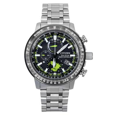 Promaster Geo Trekker Herren-Fliegeruhr aus Edelstahl mit schwarzem Zifferblatt und Eco-Drive-Technologie BY3006-53E 200M