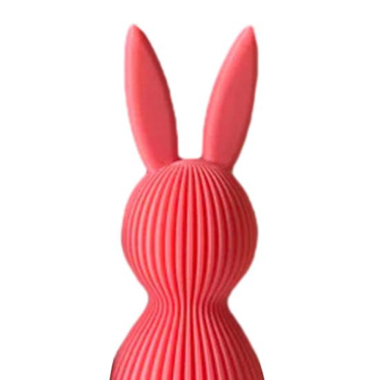 1/2Pcs Easter Bunny Figurine 3D Printed Ribbed Rabbit Statue Sculpture Home Office Holiday Party Table Centerpiece Decoration