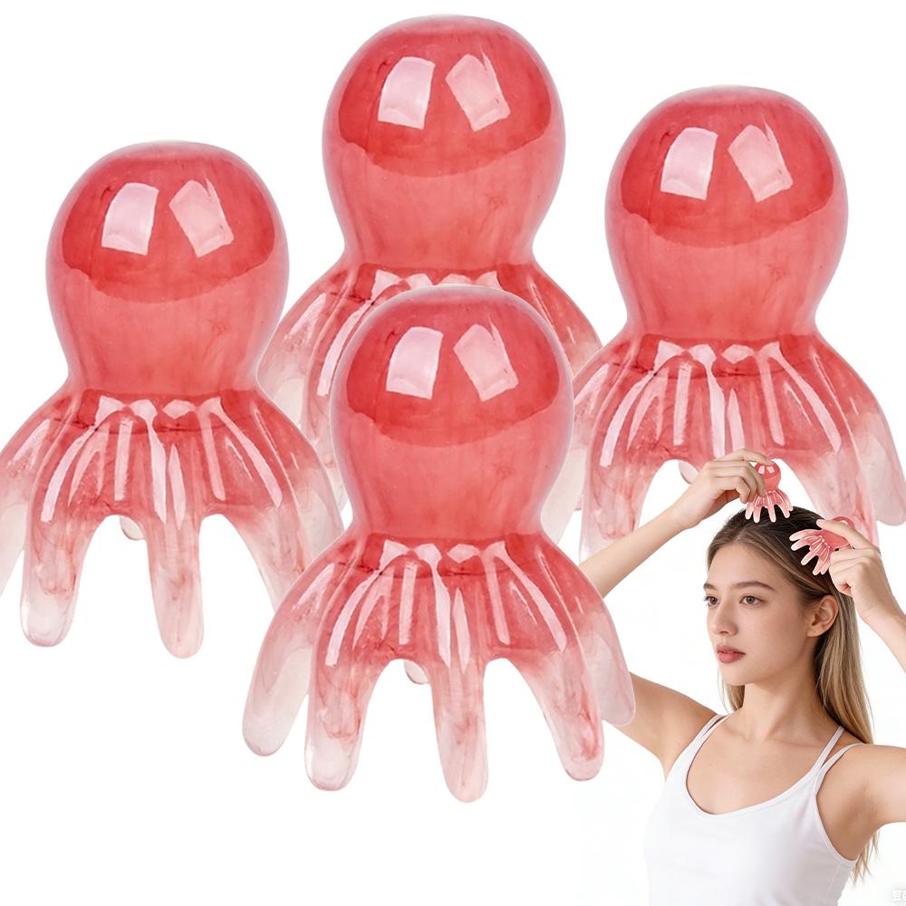 Resin Octopus Head Massager Comb Head Meridian Manual Acupressure Tool Portable Spa Gua Sha Massage Comb