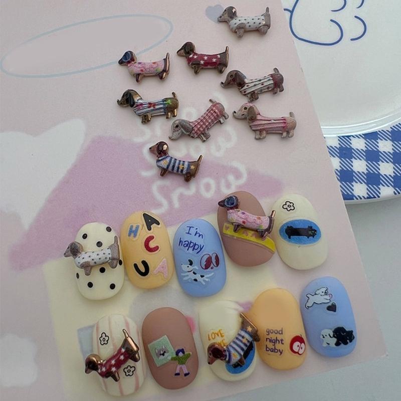 Dachshund Bowknot Design Silicone Nail Mold Manicure Molds for Creating Detailed Nail Art and Resin Jewelry Decorations