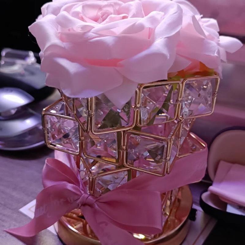 Romantic Rose Cube Table Lamp - Perfect for Birthdays, Qixi, or Valentine's Day