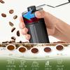 Portable manual coffee grinder with 40 grinding levels and a removable handle. Suitable for brewing a variety of coffees, including espresso, French