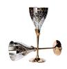 StonKraft Graviertes Versilbertes Reines Messing Premium Kelch Champagnerflöte Coupe Weinglas Set