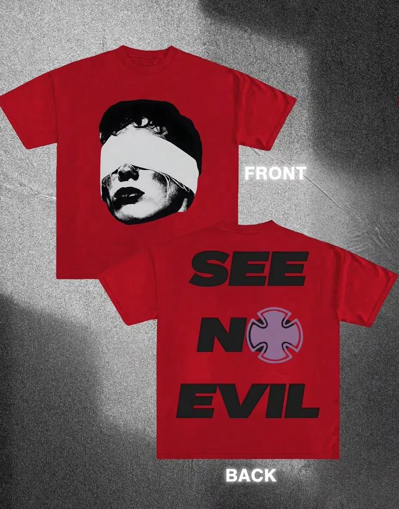 Loose Pure Cotton T-shirt Cartoon Pattern Printing Front Back Large-sized Fashionable T-shirt Suitable Both Men and Women Y2K