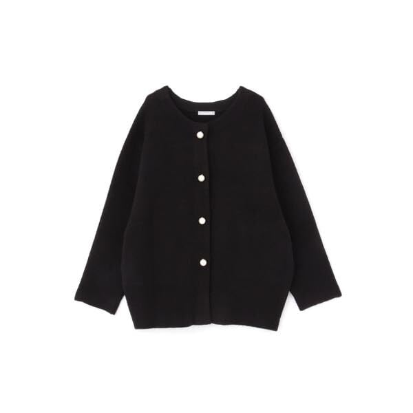 Jill by Jill Stuart Pearl Button Knit Cardigan Black Women's Sweater,