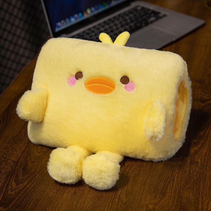 Pătură Pernă de Mână cu Dublu Scop Student Drăguț Animal Mic Husă de Încălzit Mâinile Poate Interveni în Perna Perna pentru Pauza de Prânz la Birou