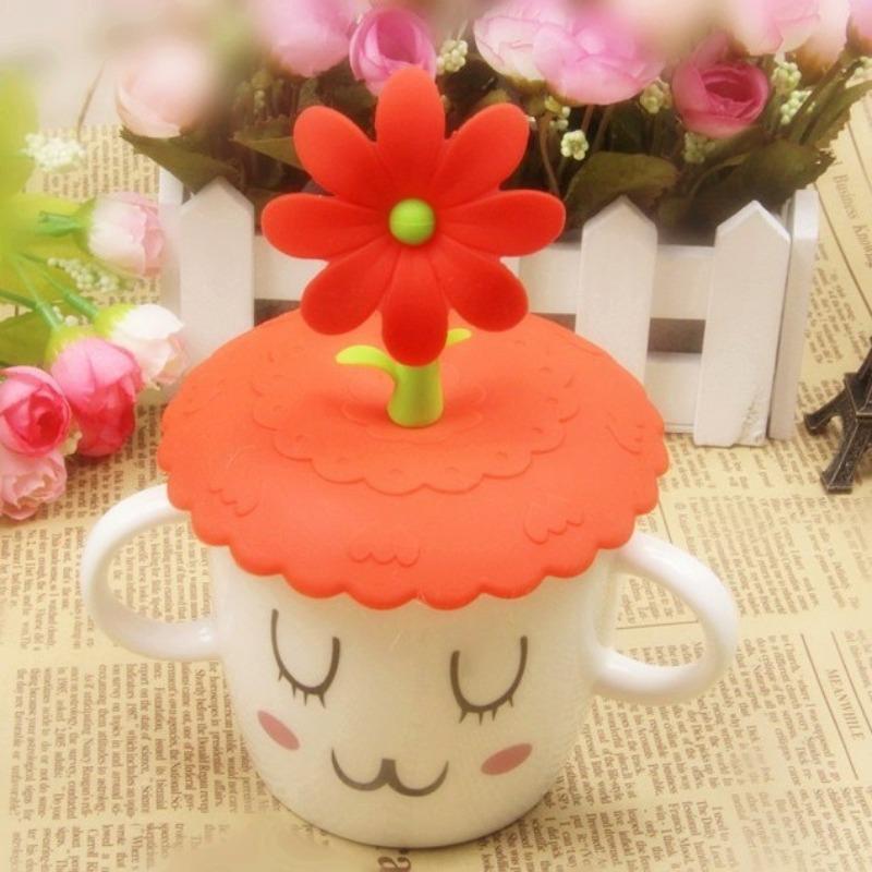 1Pc Sonnenblumen Tasse Deckel Staubdicht Wiederverwendbare Silikon Trinkbecher Deckel DIY Isolierung Anti-staub Tasse Abdeckung Hause Drink tassen Deckel