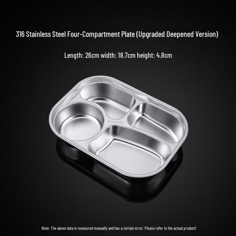 ZISIZ 316 Stainless Steel Kids Compartmented Plate