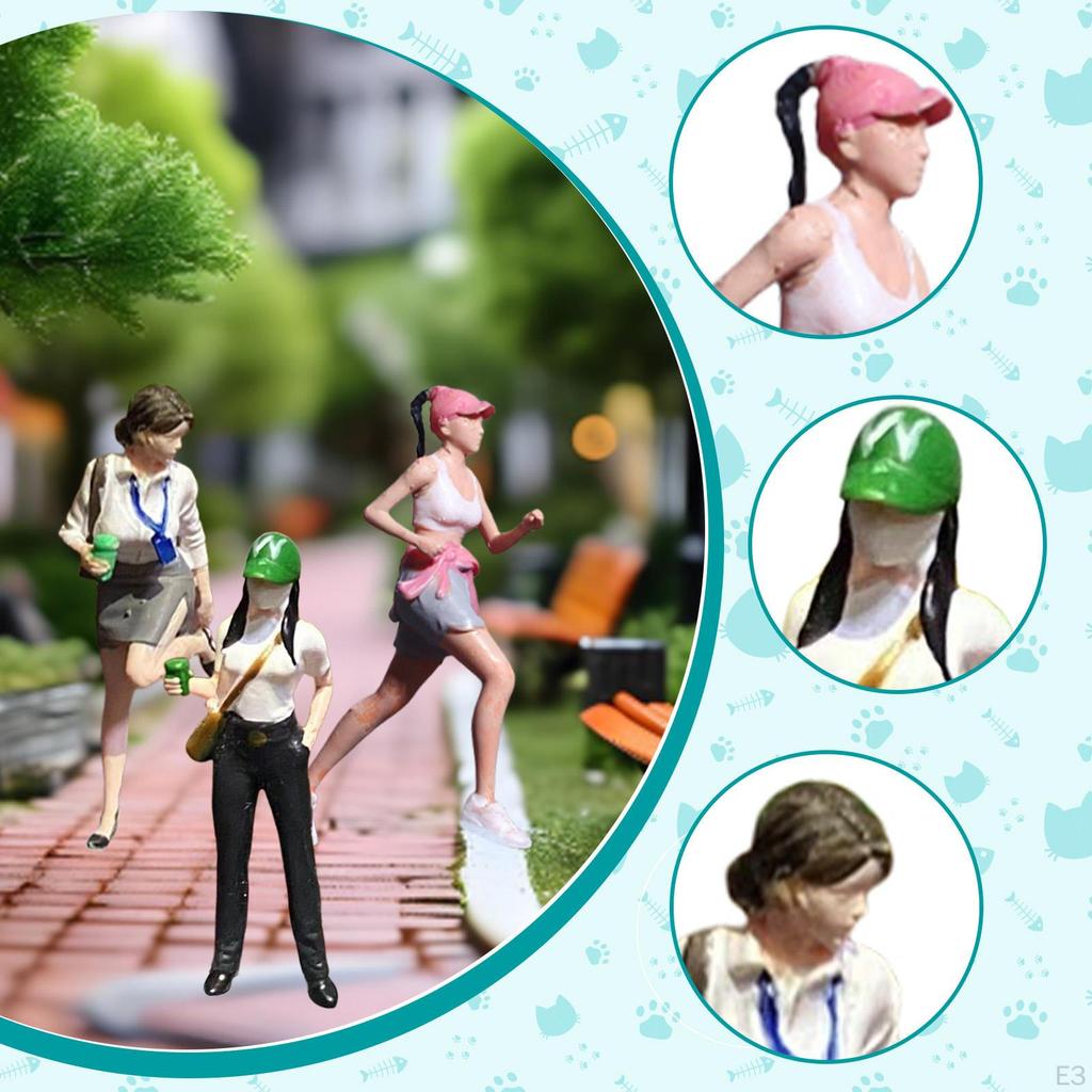 1/64 Female Figure Model Miniature Architectural Piece for Scene Creation