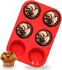 Silicone Muffin Pan - 6 Cups Non-Stick Cupcake Molds, Food Grade Silicone Baking Tray for Making Egg Muffin, CupcakeRandom Color