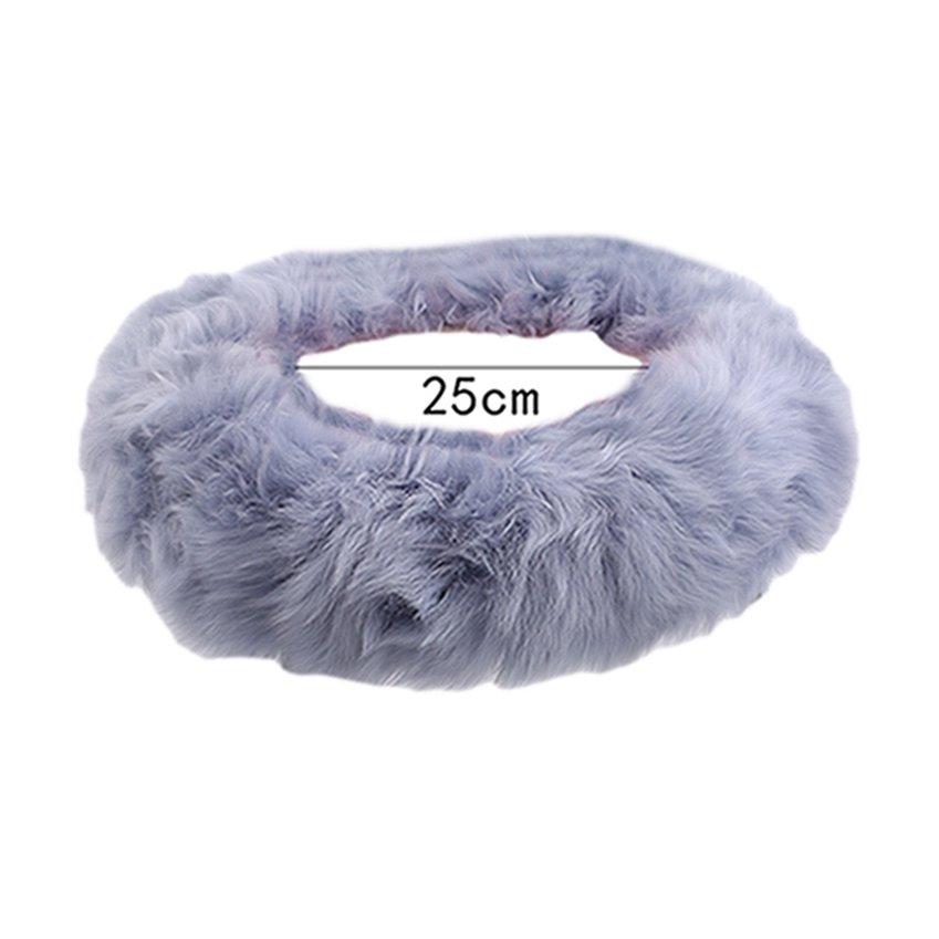 Anti-slip Woolen Covers Steering Wheel Cover 3Pcs Car-styling Winter Plush For Women Wool