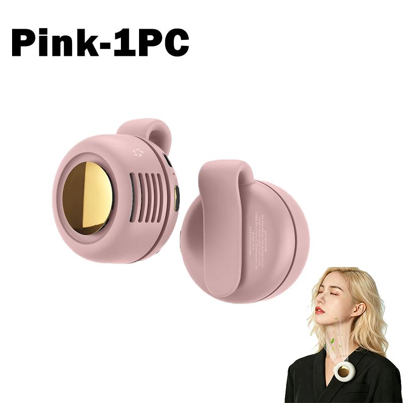 Portable Clip-on Fan USB Rechargeable Mini Fan Wearable Neck Fan with 360° Rotating Airflow Small Fan for Outdoor Hiking Travel