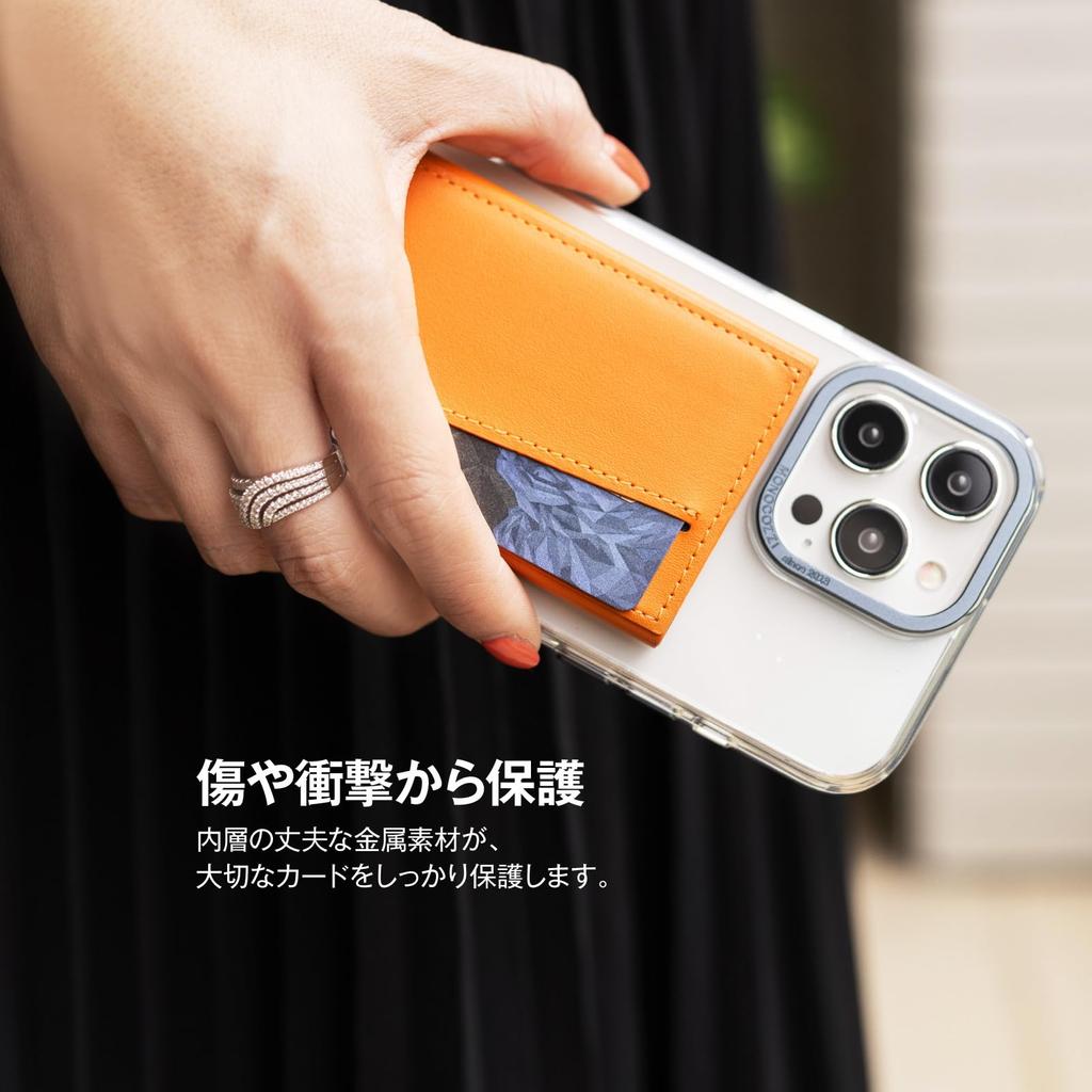 MONOCOZZI MagSafe Compatible Card Case with Faux Slim Card Magnetic Card Holder with Various LUCID REFINED CARD Midnight Blue Anti-Magnetic Design,