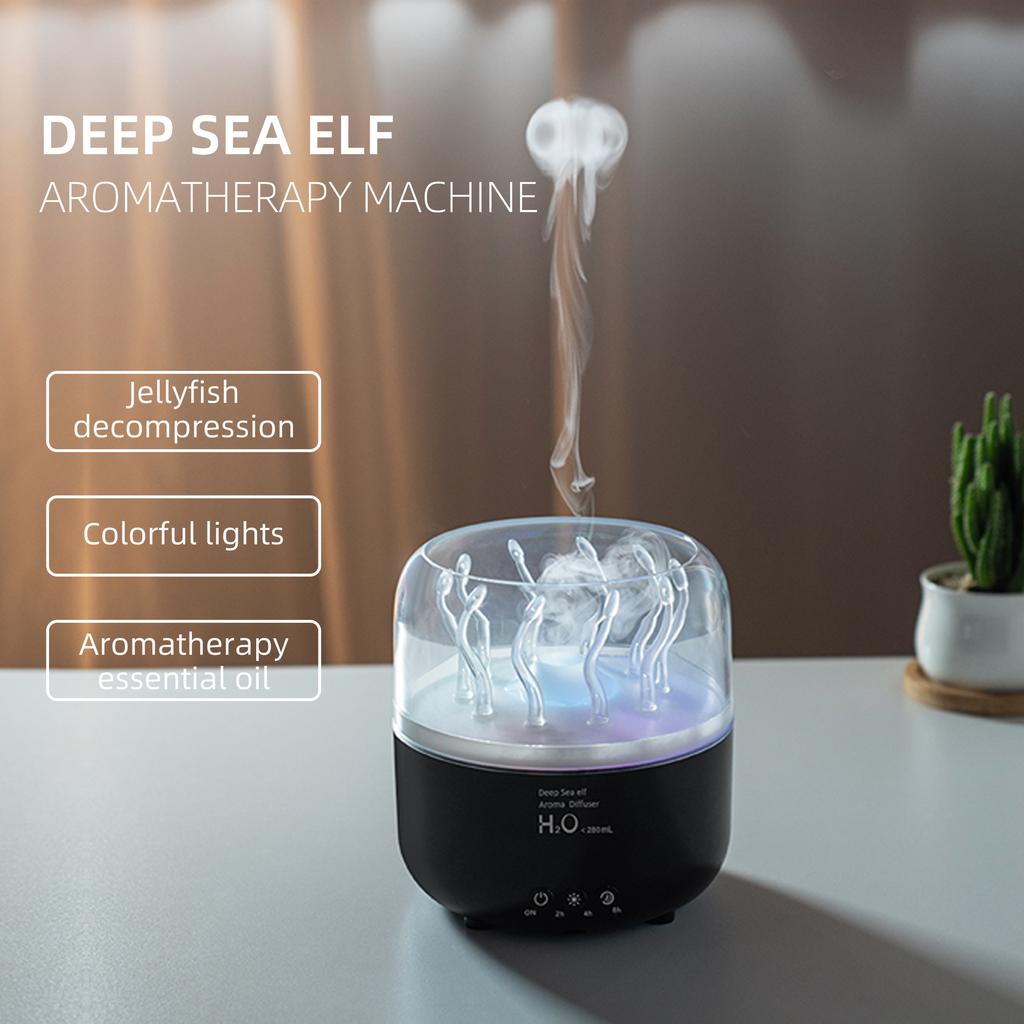 New V77 Multi Spray Mother Aromatherapy Machine Home Ultrasonic Atomization Humidification Colorful Flame Aromatherapy Machine.