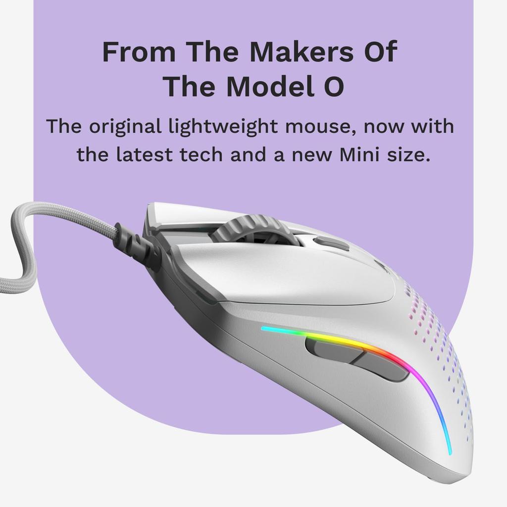 Glorious Model O 2 Mini Matte White Lightweight Wired Gaming Mouse GLO-MS-OMV2-MW MS0739