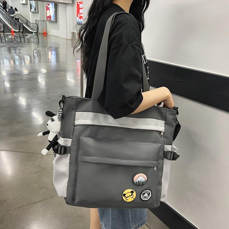 Men's Messenger Bag Large Capacity Student Crossbody Bag Women's Portable Commuter Shoulder Bag