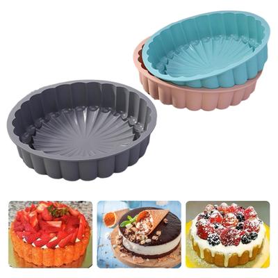 Silicone Baking Mold Sunflower Round Shape Easy Release Clean Baking Mold Heat-Resistant Cake Dessert Tool