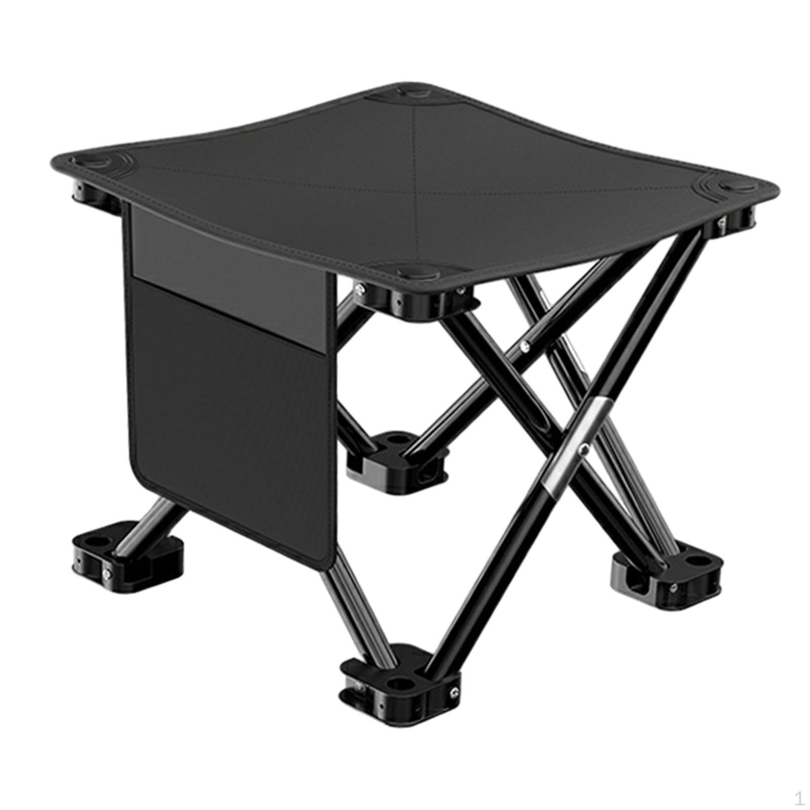 

Складной походный табурет с подставкой для ног, компактный, легкий, с боковым карманом, небольшой складной стул для 28cmx28cmx23cm чёрный