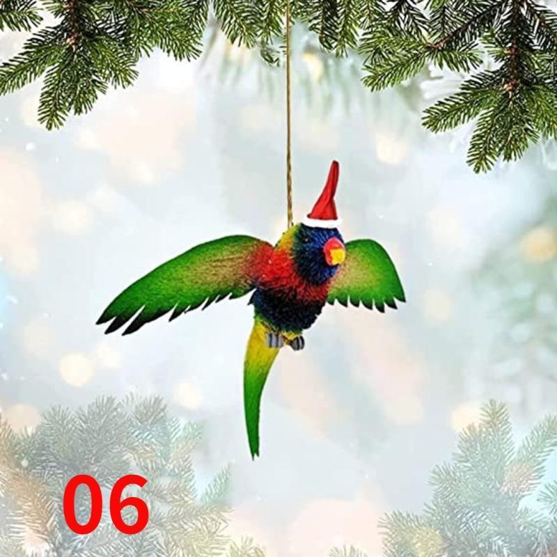 Christmas Acrylic Pendant Animals Decor 12Styles 1pcs Hanging Koala Hedgehog Platypus Bird Xmas Christmas Tree Pendant for Car Backpack Home