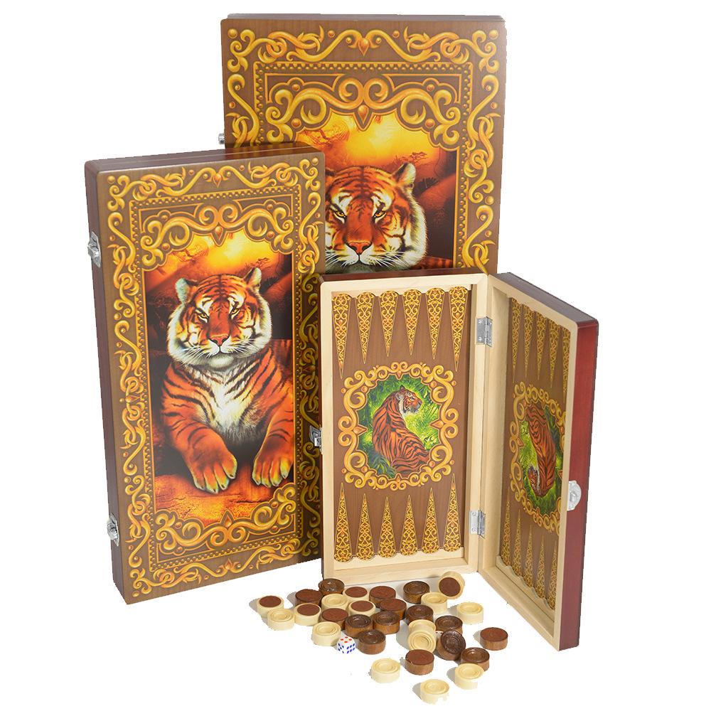 Set de Backgammon de Madera Premium: Portátil, Plegable, Varios Tamaños - Perfecto para Juegos Educativos, Casuales o de Fiesta