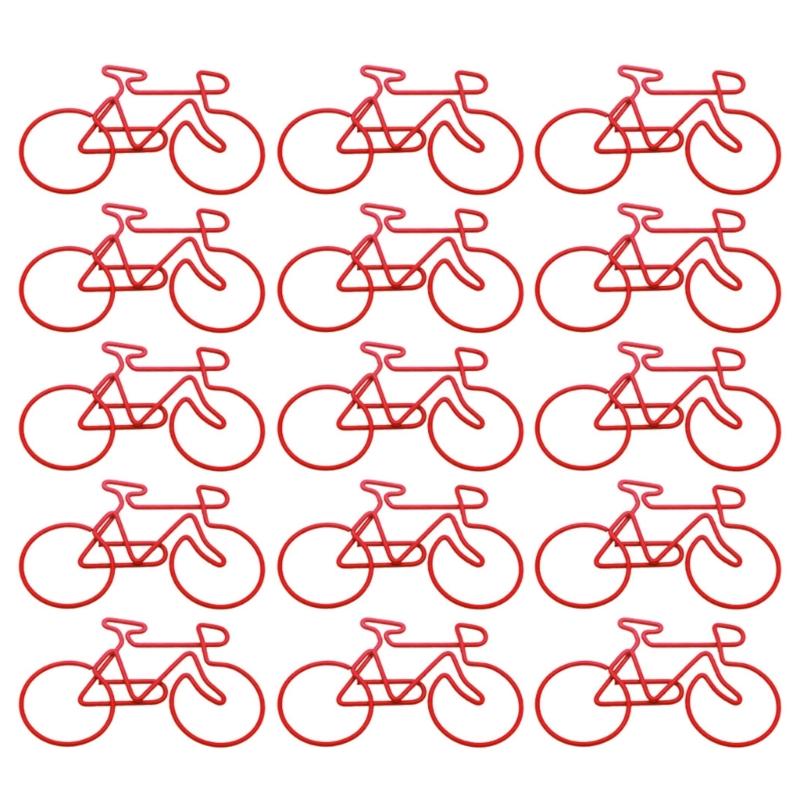 15 Peças Clipe de Papel Formato Bicicleta 55x35mm Pequeno Metal Grampo Organizador de Arquivos Clipe Marcador de Página para Livro para Escritório Escola