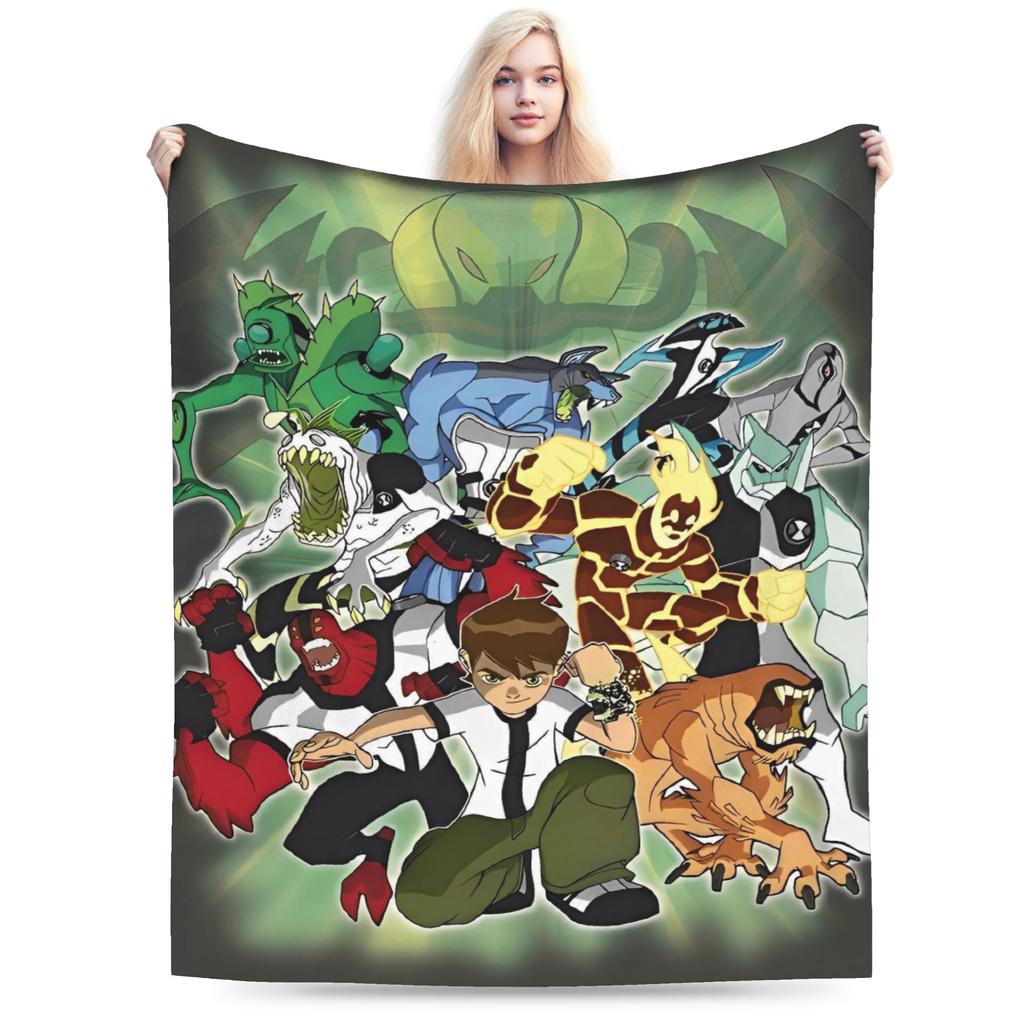 Ben 10 Omnitrix Pluszowy Koc Dziewczynki Chłopcy Flanelowy Koc Na Kanapę Łóżko Miękki Niestandardowa Jakość Narzuta Pomysł Na Prezent