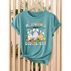 [Follow a Specific Direction] Teacher's Exclusive Easter Lady T Shirt My Students Eggcellent Printing Spring and Summer Easter Celebration and Daily