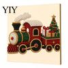 Numbered Canvas Painting Christmas Faux Pearl Art Kit, Santa Snowy Cottage DIY Kits for Adults 3D Bead Craft Set Adults, Home Winter Holiday