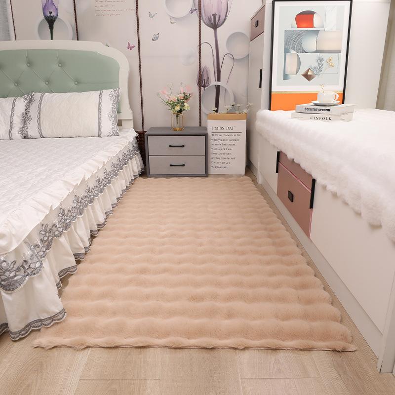 White Fluffy Hall Carpet Modern Living Room Bedroom Home Decor Large Mats Thickened Non-Slip Girl Children's Room Furry Rug