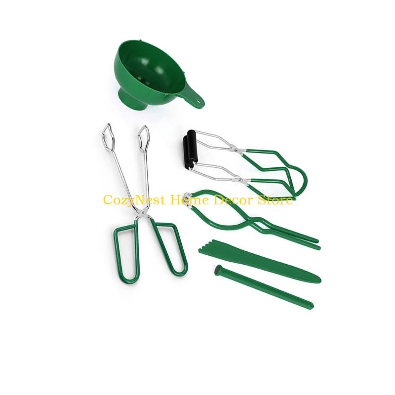 92MF 6PCS Canning Essential Set With Lid Lifter Jar Gripper Bubble Removers Durable Tool For Safe Fruit Vegetable Preservations