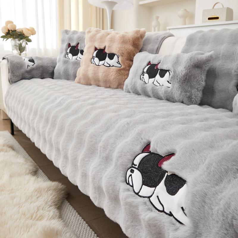 Cartoon Anime Big Dog Rabbit Plush Sofa Cushion Winter  New Plush Non-Slip Sofa Cover Cover Cross-Border