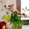 1PC With Flowers Artificial Flowers Dead Branches Flower Creative 12-fork Silk Flower Colorful 77cm