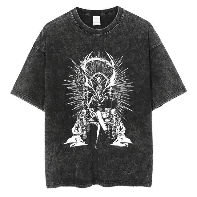 Men S T-Shirt Washed Print New Men S Clothing Vintage T-Shirt Thousand Bugs Death T-Shirt Notes Punk Clothing T-Shirt S