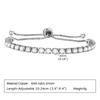 Charms Tennis Bracelet for Women, Cubic Zirconia Chain Bracelet Adjustable,Stainless Steel Miami Link CZ Bangle Gift