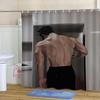 Cool Anime & Gaming Character Shower Curtain - Digital Print Art, Polyester Fabric, Machine Washable, Includes Hooks
