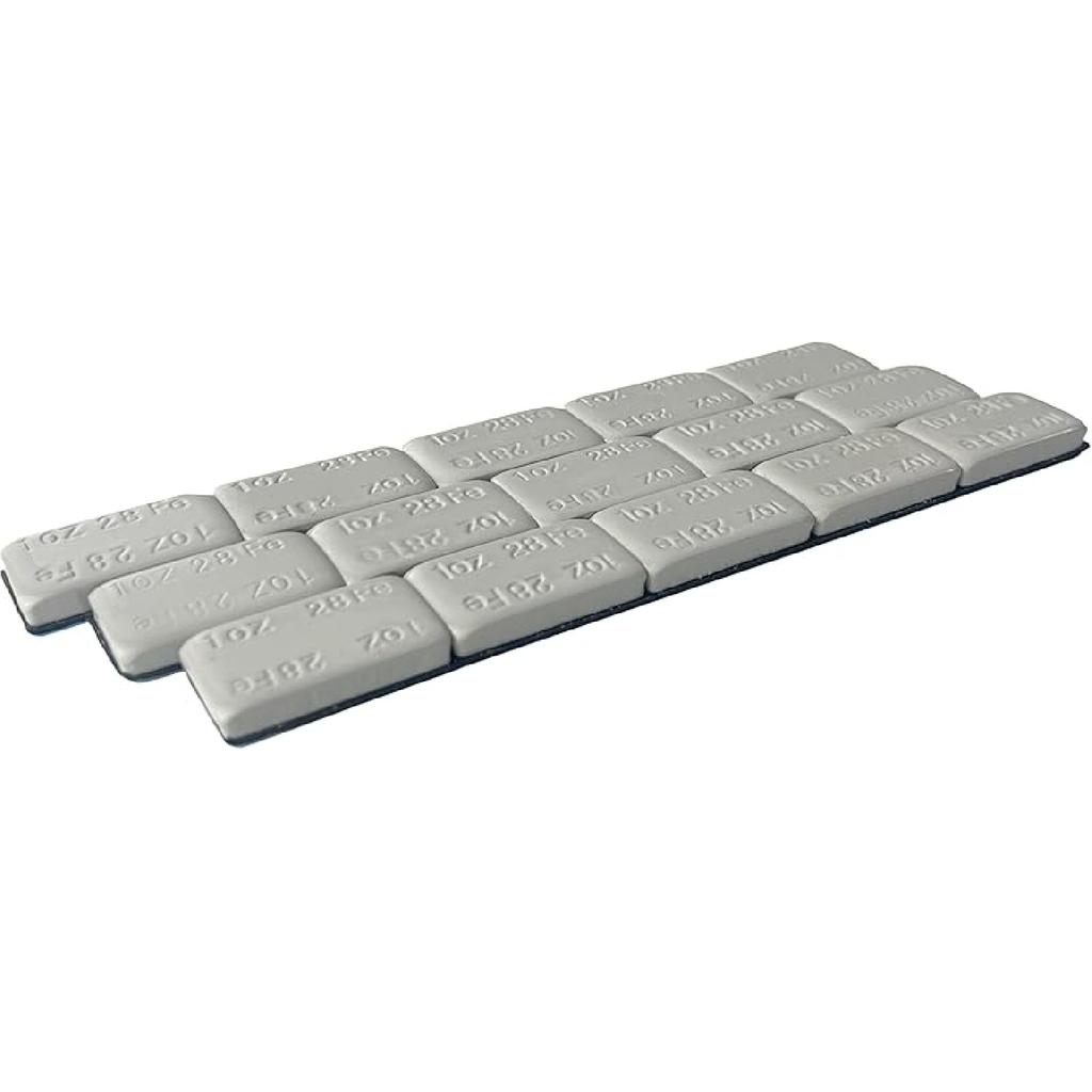 1 Oz, Grey, 15 Pcs, Wheel Adhesive Stick-On Weight Mellow Style WW-100RG15