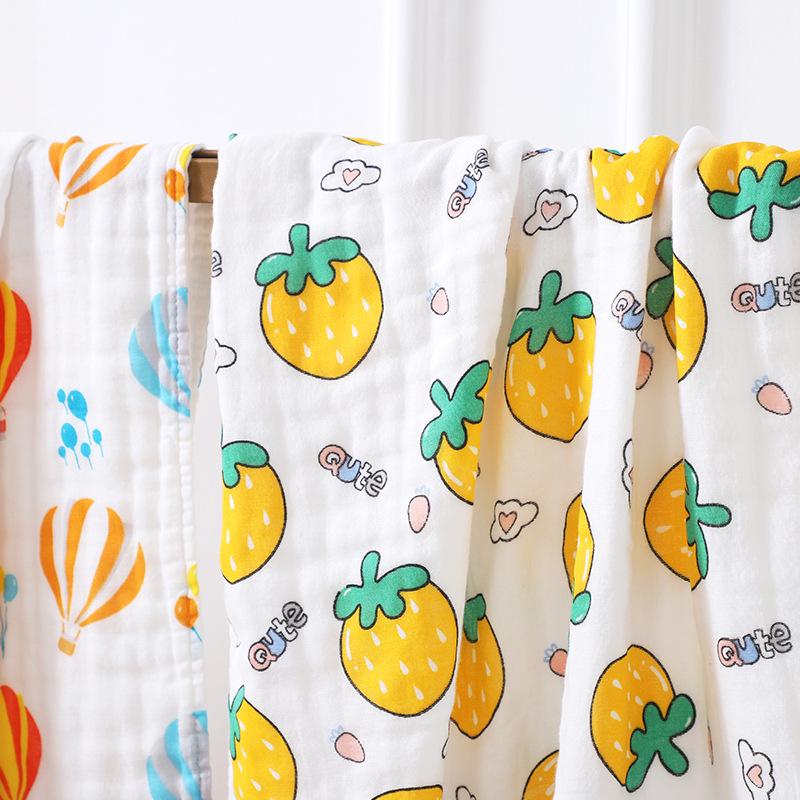 Newborn Six-Layer Cotton Gauze Bath Towel & Swaddle Blanket