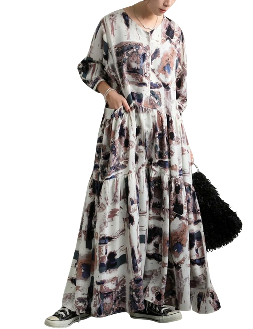 

Женское платье Antiqua многоярусное, единый размер, смешанные цвета, длинное, PK-01235, 85,