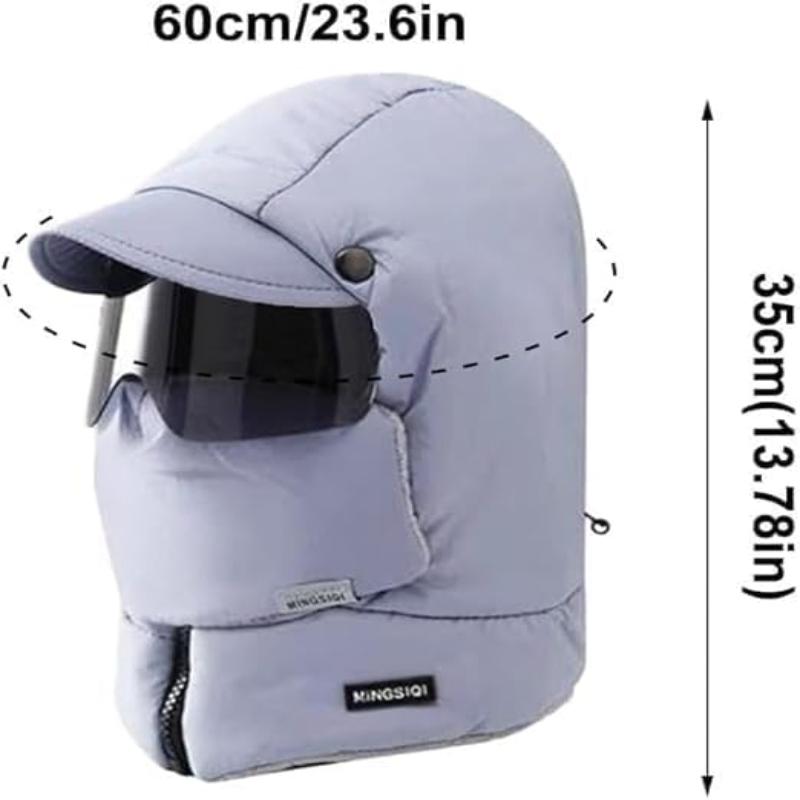 Windproof Full Face Cover Outdoor with Goggles Winter Cycling Cold Windscreen Ski Mask Bike Warm Padded And Thickened Head Cover