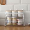 T02C!2 Tier Countertop Spice Rack Step Shelf For Kitchen Pantry Bathroom Cabinet Organizer, Metal, White