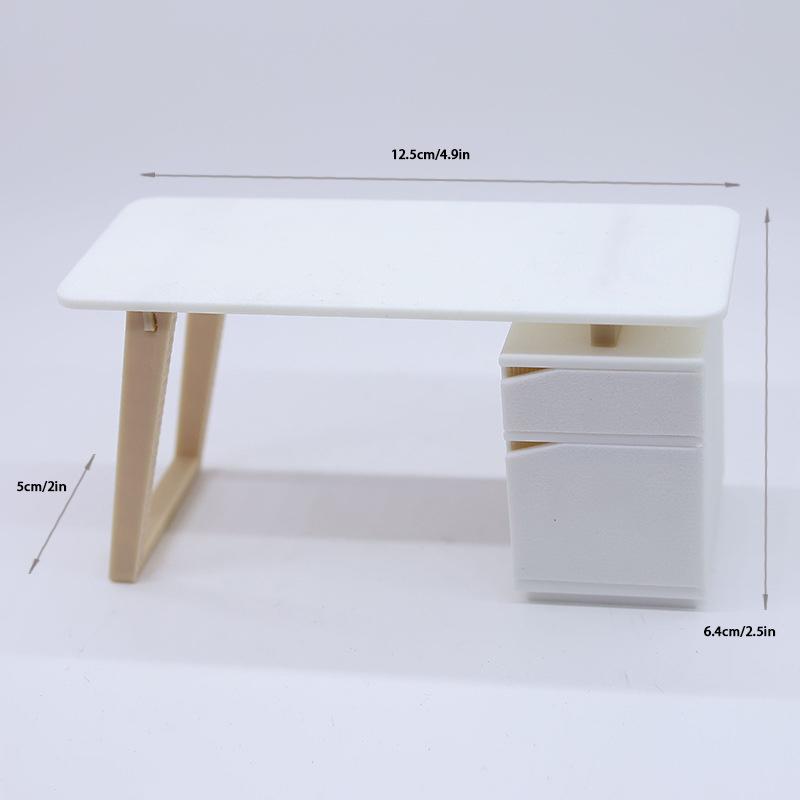 Simulation Bambus Runder Tisch Stuhl Miniatur Szene Dekoration Ornament Puppenhaus Mini Möbel Modell Handwerk Geschenk