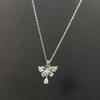 Vintage The Cerulean Dreamwing Ice Blue Butterfly Necklace Niche Versatile Clavicle Chain