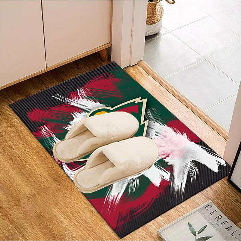 Minnesota Hockey Team Floor Mat for Living Room, Game Rooms, Office, Bedroom, Office Floor Mat Playful Design, Christmas Fan Gifts