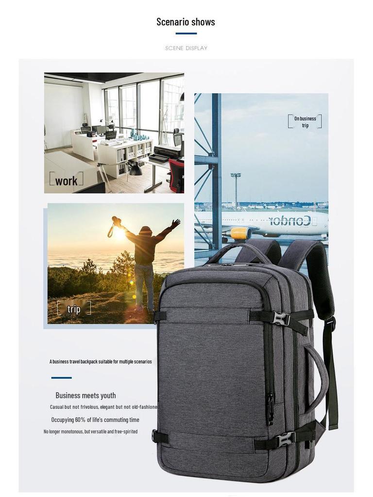 Expandable Waterproof Multi-Function Laptop Backpack for Commuting and Business