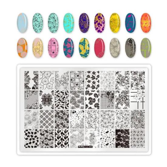 9.5X14.5cm Big Size Nail Stamping Plates Flower/Geometric Designs Nail Art Template For DIY Nail Decor 5.6cm round Stamper Plate