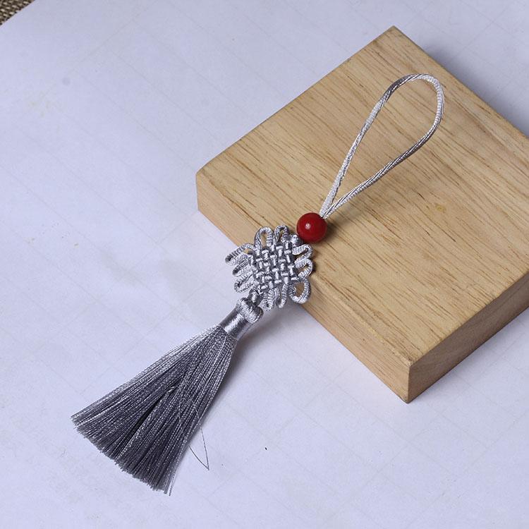 Mini Chinese Knot 7-Strand Braided Tassel Bookmark Pendant