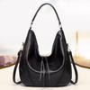 Women Handbag Spacious Interior Fashionable Casual PU Shoulder Bag for Commute Shopping Black Free Size