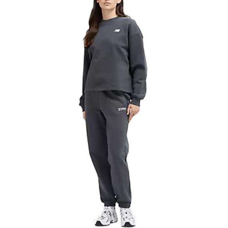 New Balance Sweatshirts Women's Gray Crew Neck Moderate Regular WT33532-ACK