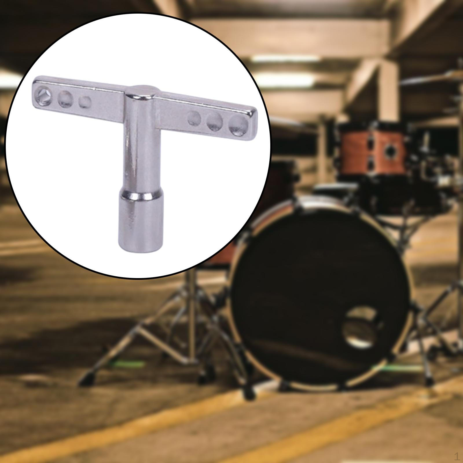 

Drum Key Adjustment Wrench for Acoustic and Electronic Drums Metal Drill Bit Universal Sturdy T shape with hole